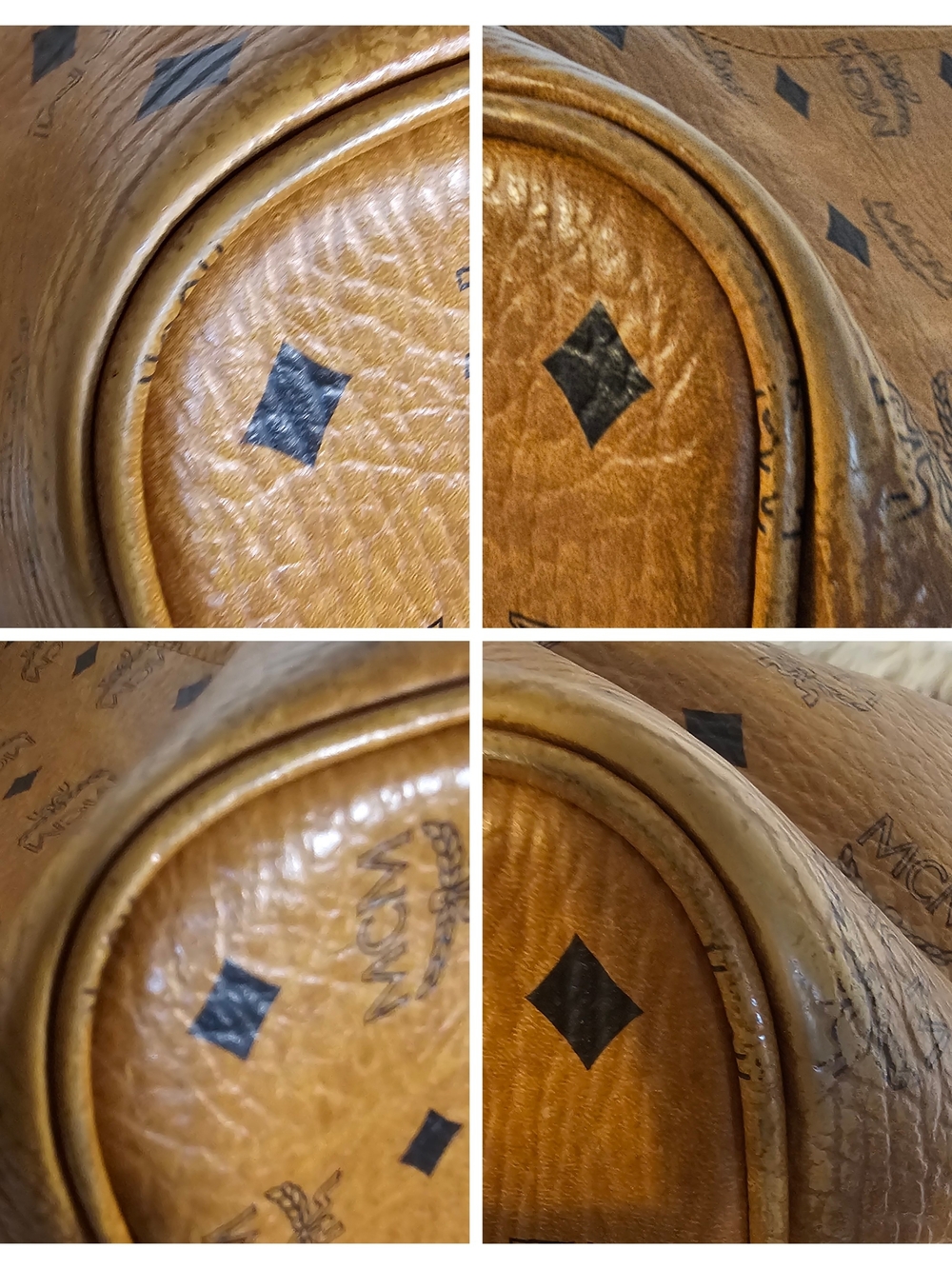 MCM Cognac Monogram Tote with Pink Center Stripe - Picture 16 of 16